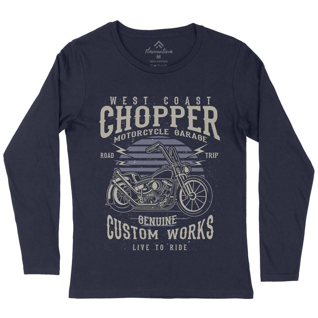Chopper Womens Long Sleeve T-Shirt Motorcycles A032