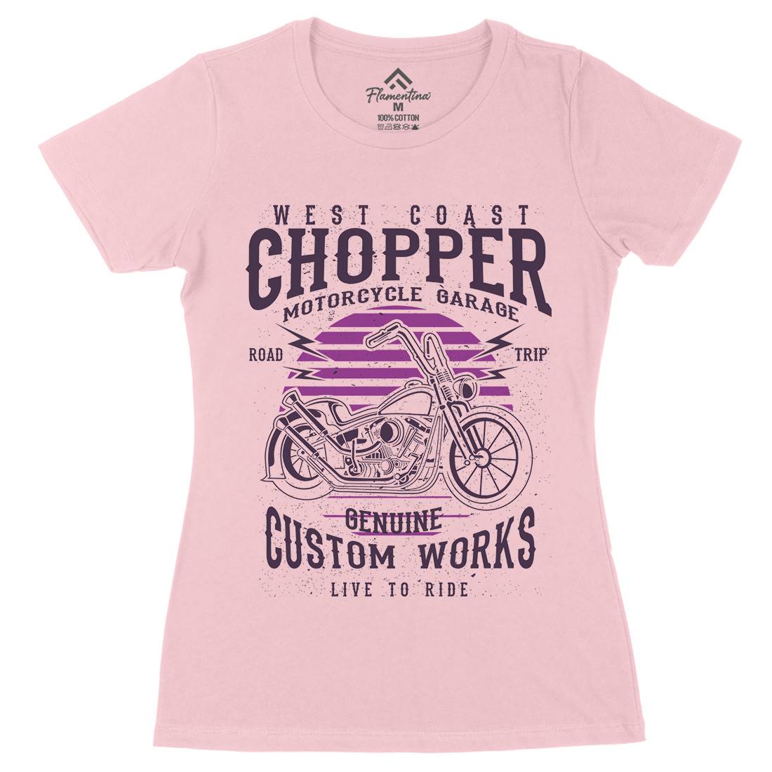 Chopper Womens Organic Crew Neck T-Shirt Motorcycles A032
