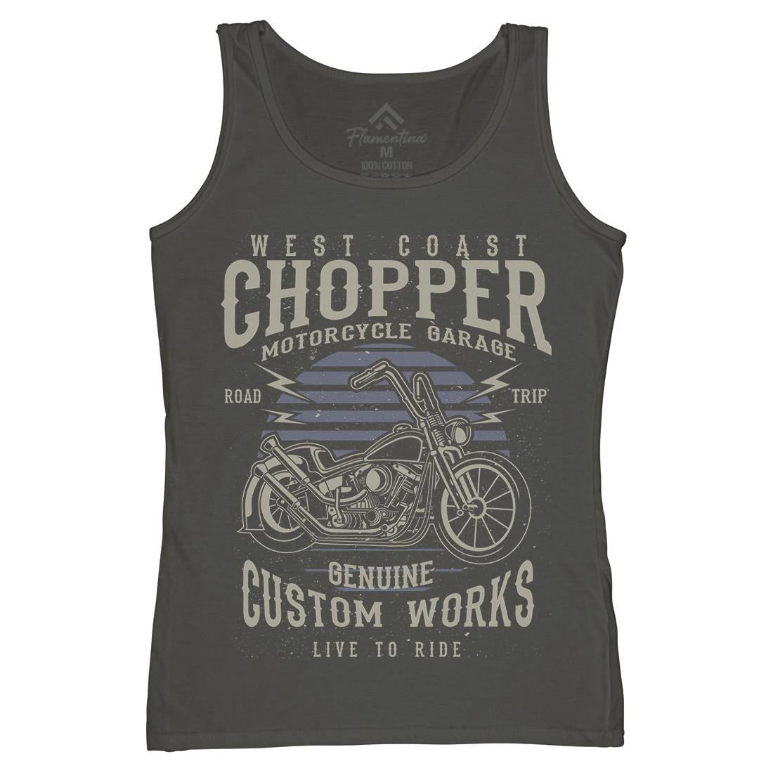 Chopper Womens Organic Tank Top Vest Motorcycles A032