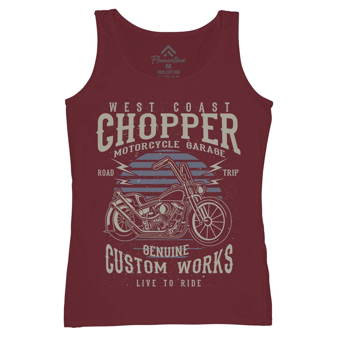 Chopper Womens Organic Tank Top Vest Motorcycles A032