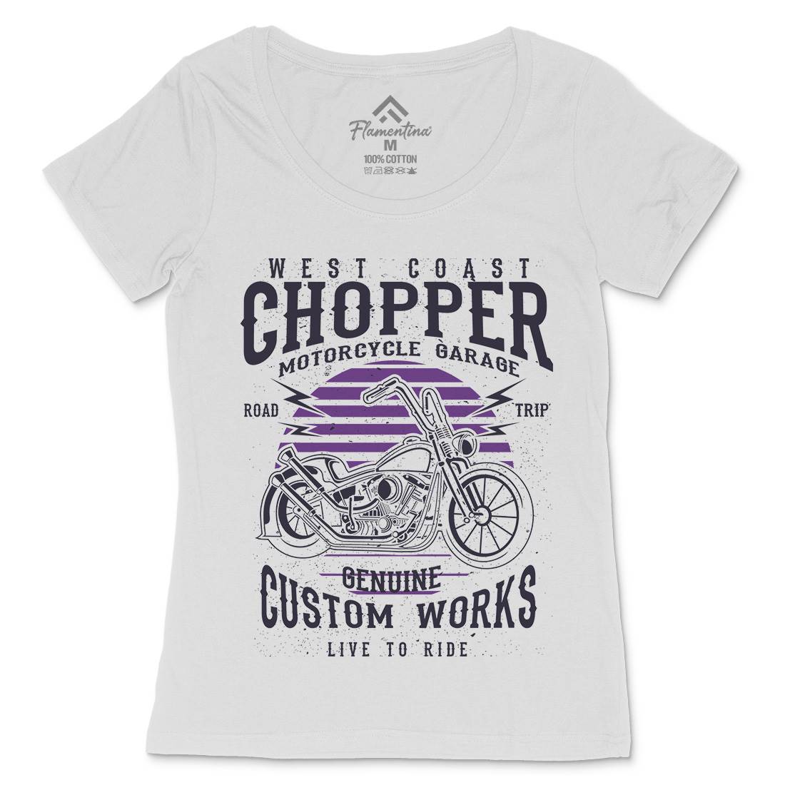 Chopper Womens Scoop Neck T-Shirt Motorcycles A032