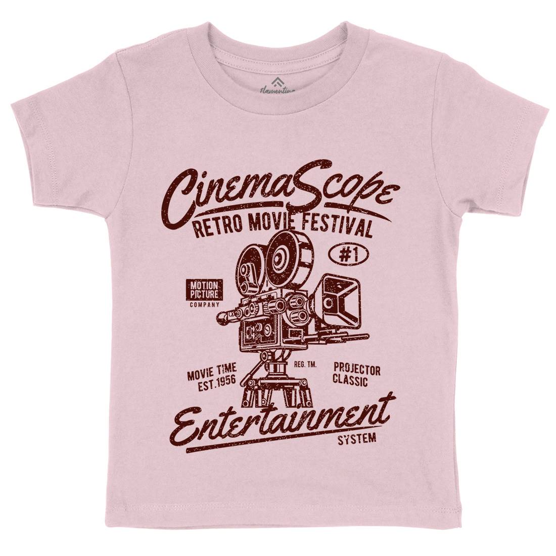 Cinema Scope Kids Organic Crew Neck T-Shirt Media A033