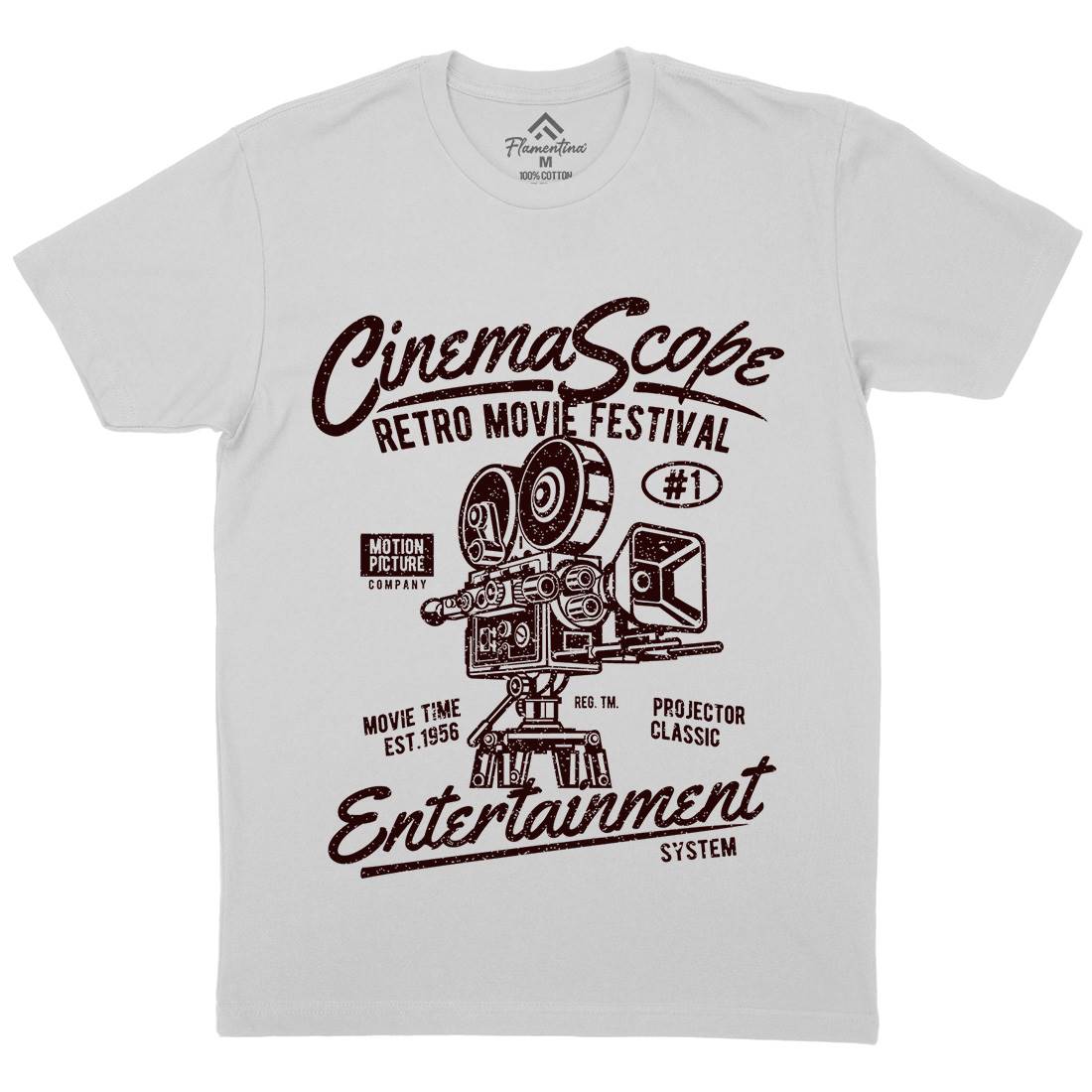 Cinema Scope Mens Crew Neck T-Shirt Media A033