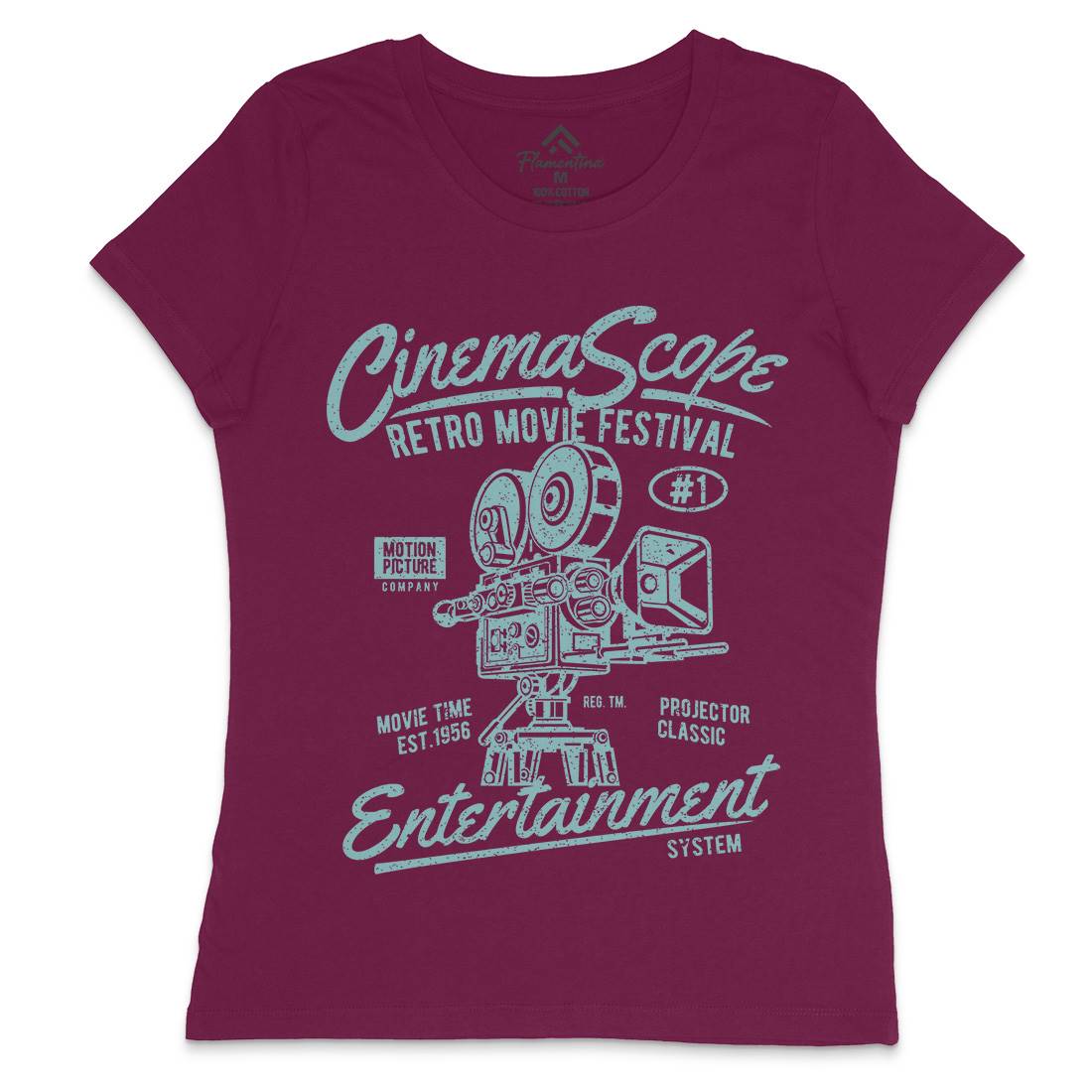 Cinema Scope Womens Crew Neck T-Shirt Media A033