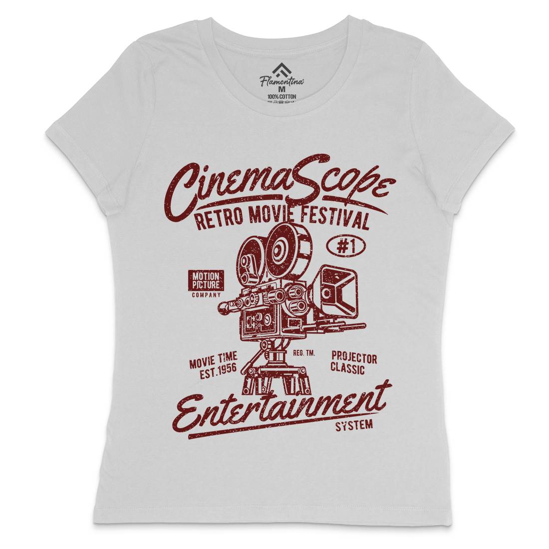 Cinema Scope Womens Crew Neck T-Shirt Media A033