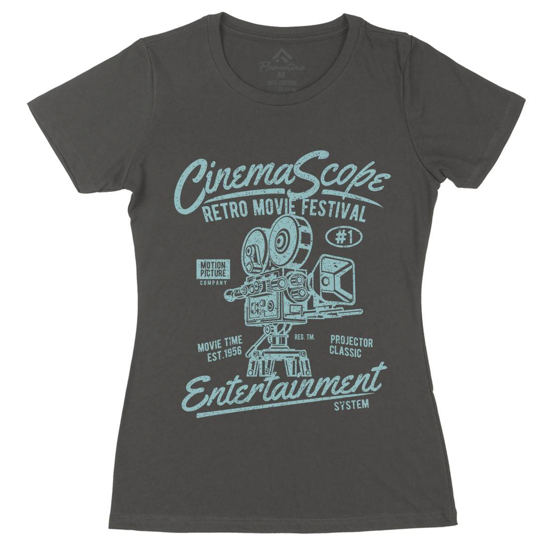 Cinema Scope Womens Organic Crew Neck T-Shirt Media A033