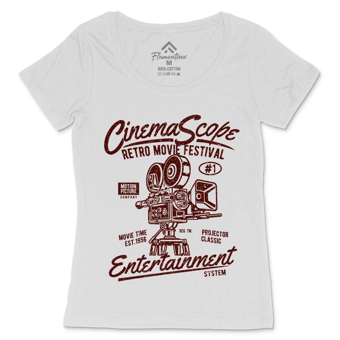 Cinema Scope Womens Scoop Neck T-Shirt Media A033