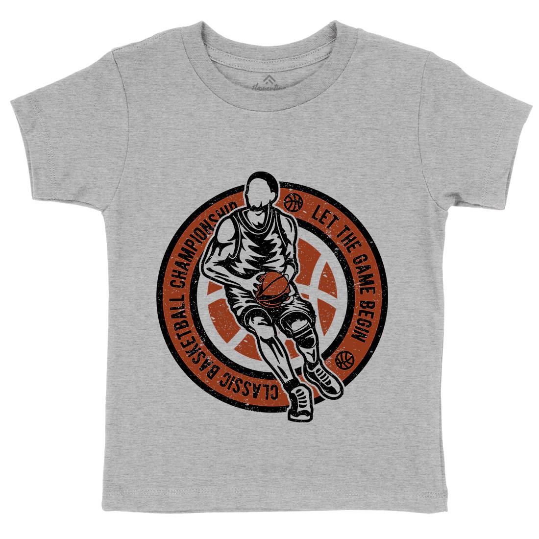Classic Basketball Kids Organic Crew Neck T-Shirt Sport A034