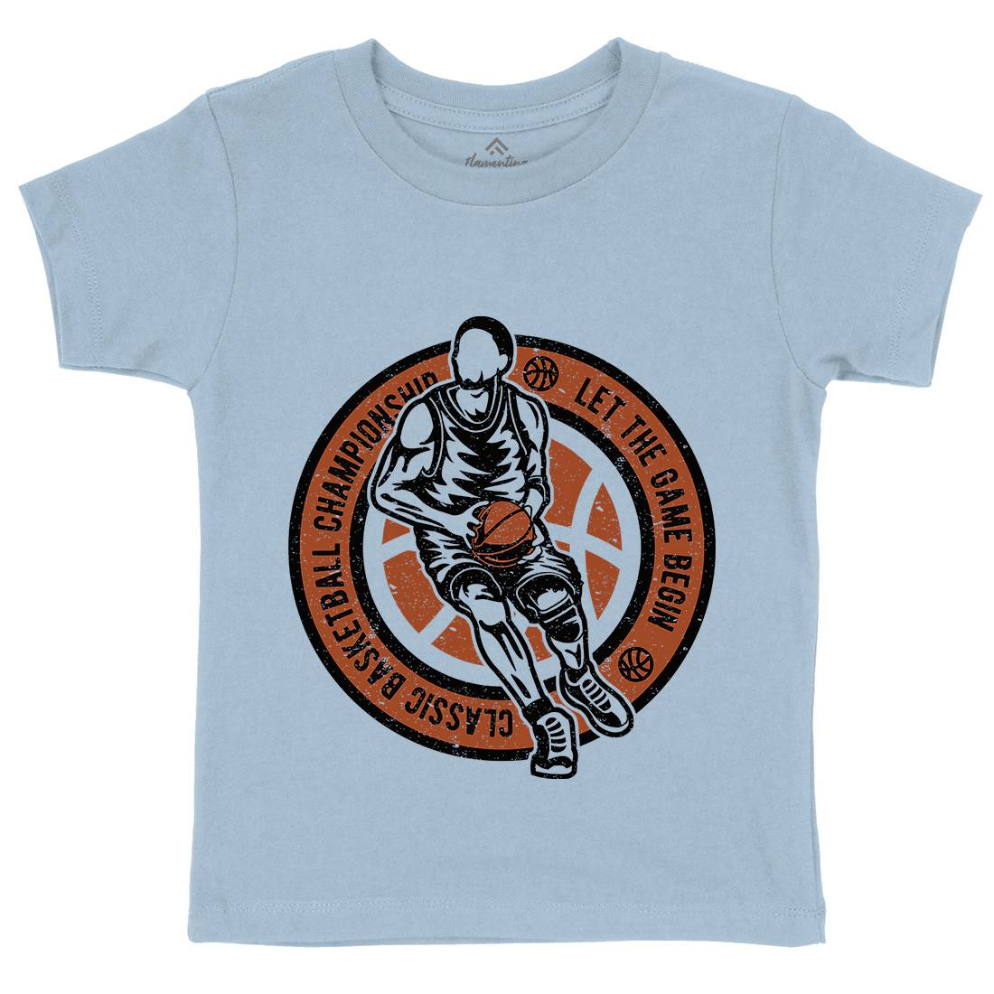Classic Basketball Kids Organic Crew Neck T-Shirt Sport A034