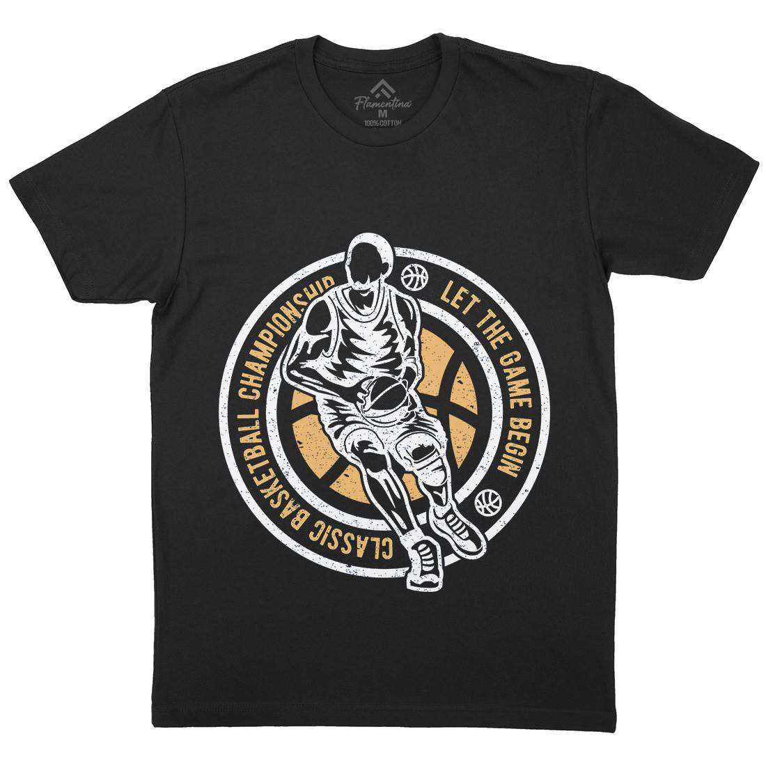 Classic Basketball Mens Organic Crew Neck T-Shirt Sport A034