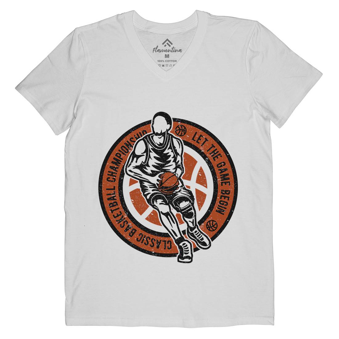 Classic Basketball Mens V-Neck T-Shirt Sport A034
