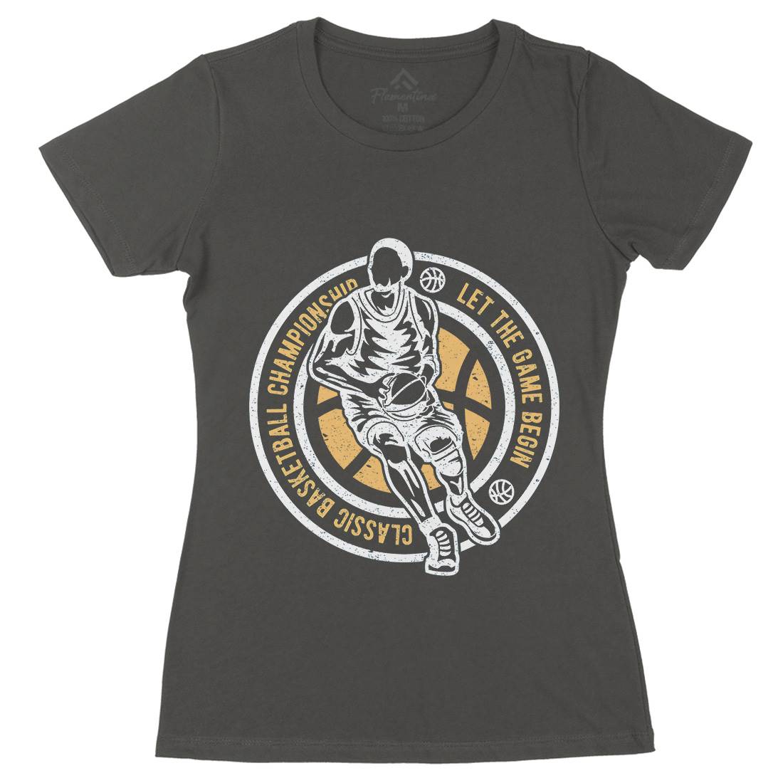 Classic Basketball Womens Organic Crew Neck T-Shirt Sport A034