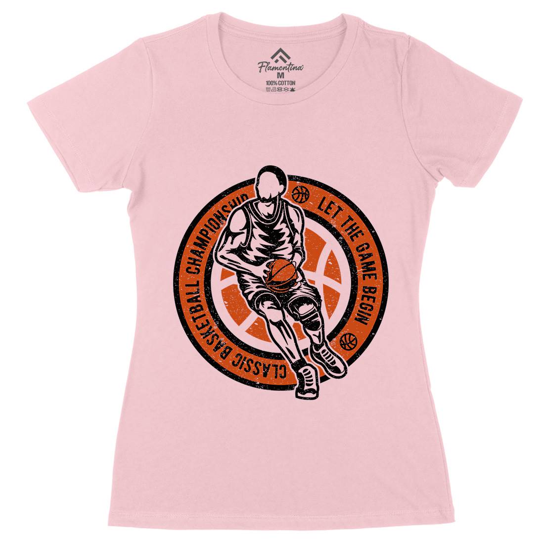 Classic Basketball Womens Organic Crew Neck T-Shirt Sport A034