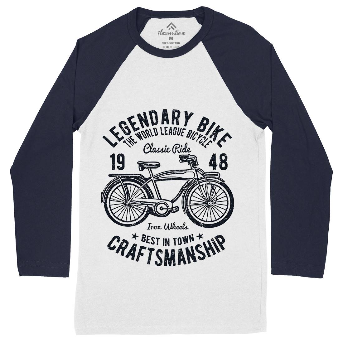 Classic Bicycle Mens Long Sleeve Baseball T-Shirt Bikes A035