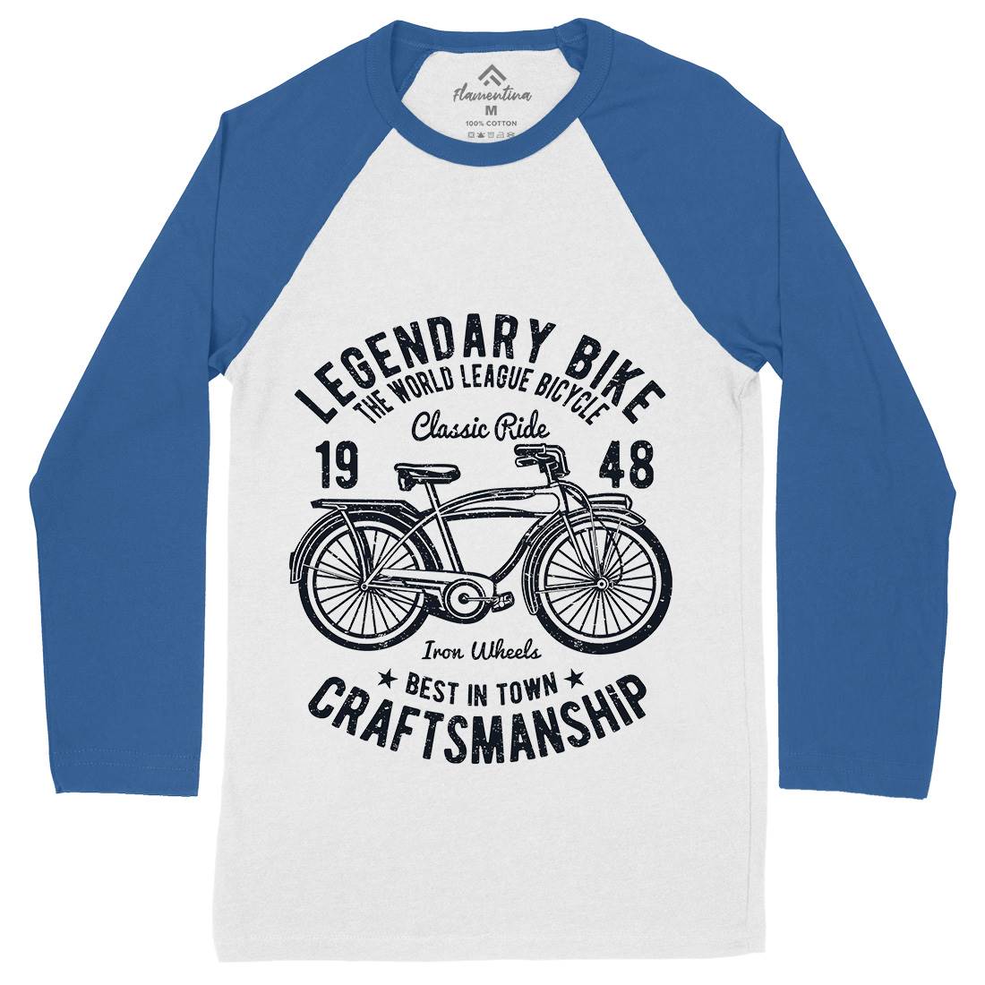 Classic Bicycle Mens Long Sleeve Baseball T-Shirt Bikes A035