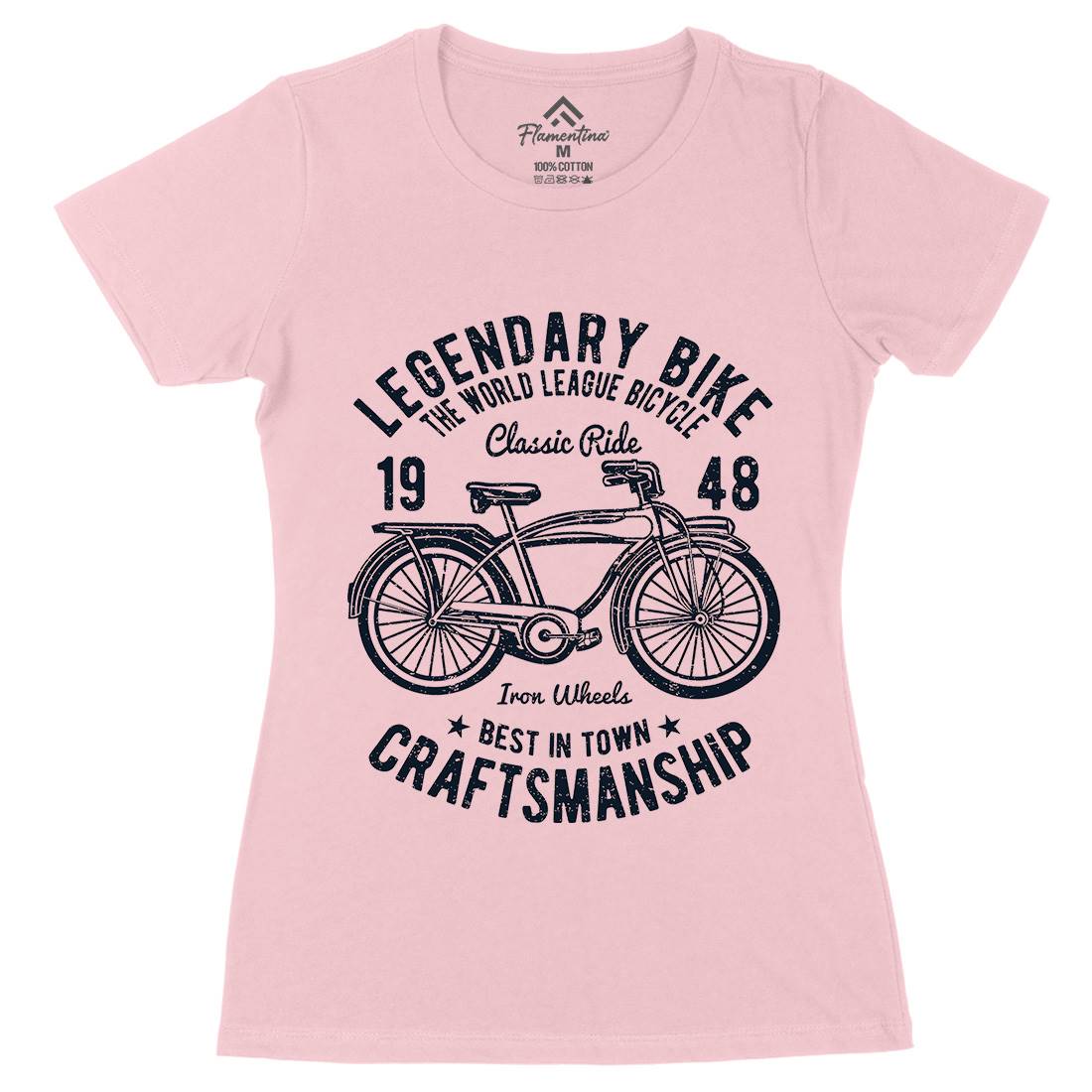 Classic Bicycle Womens Organic Crew Neck T-Shirt Bikes A035
