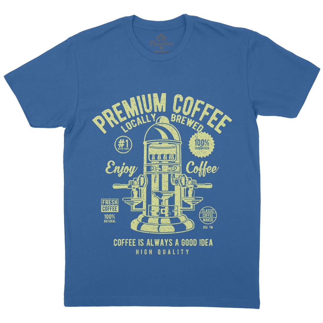 Classic Coffee Maker Mens Organic Crew Neck T-Shirt Drinks A036