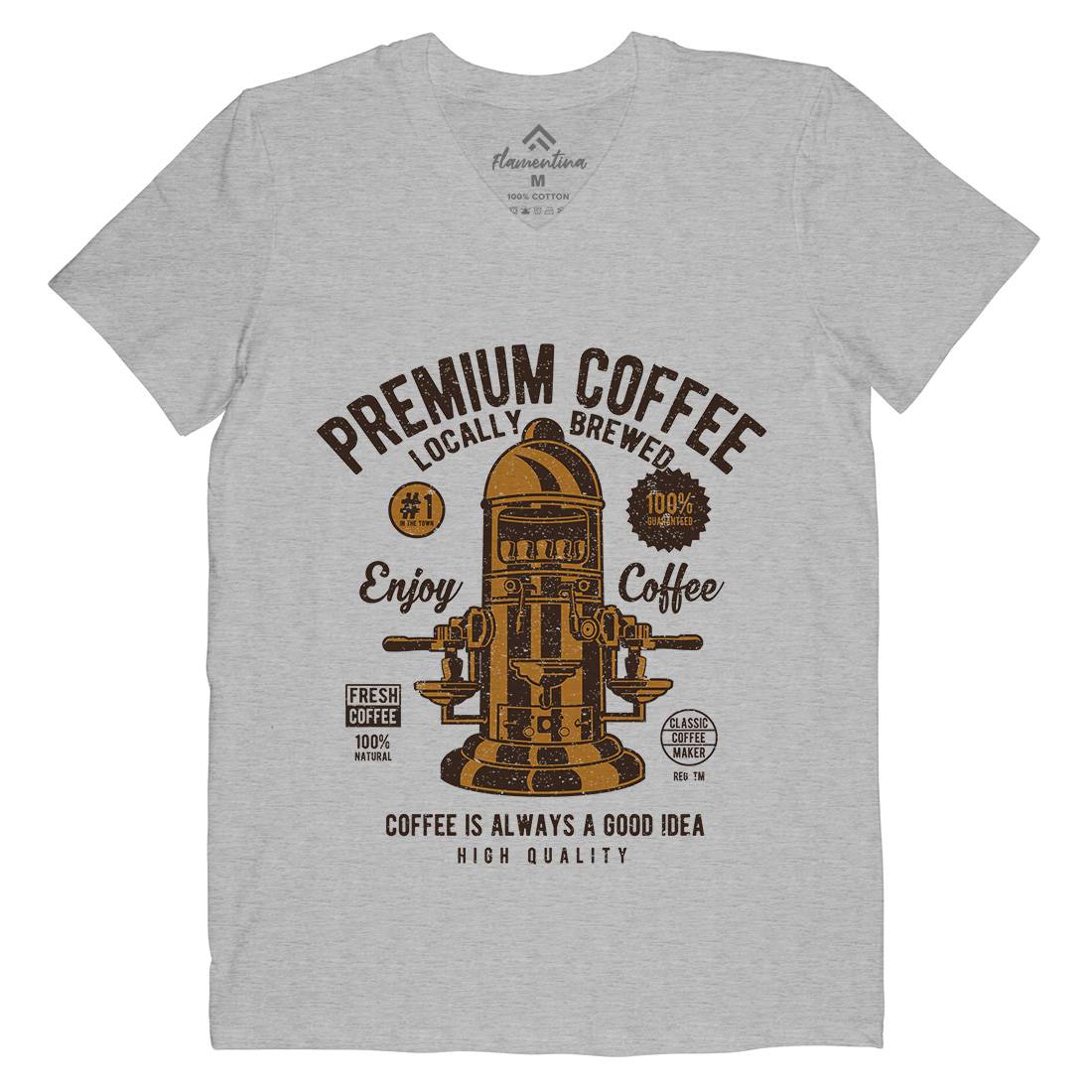 Classic Coffee Maker Mens V-Neck T-Shirt Drinks A036