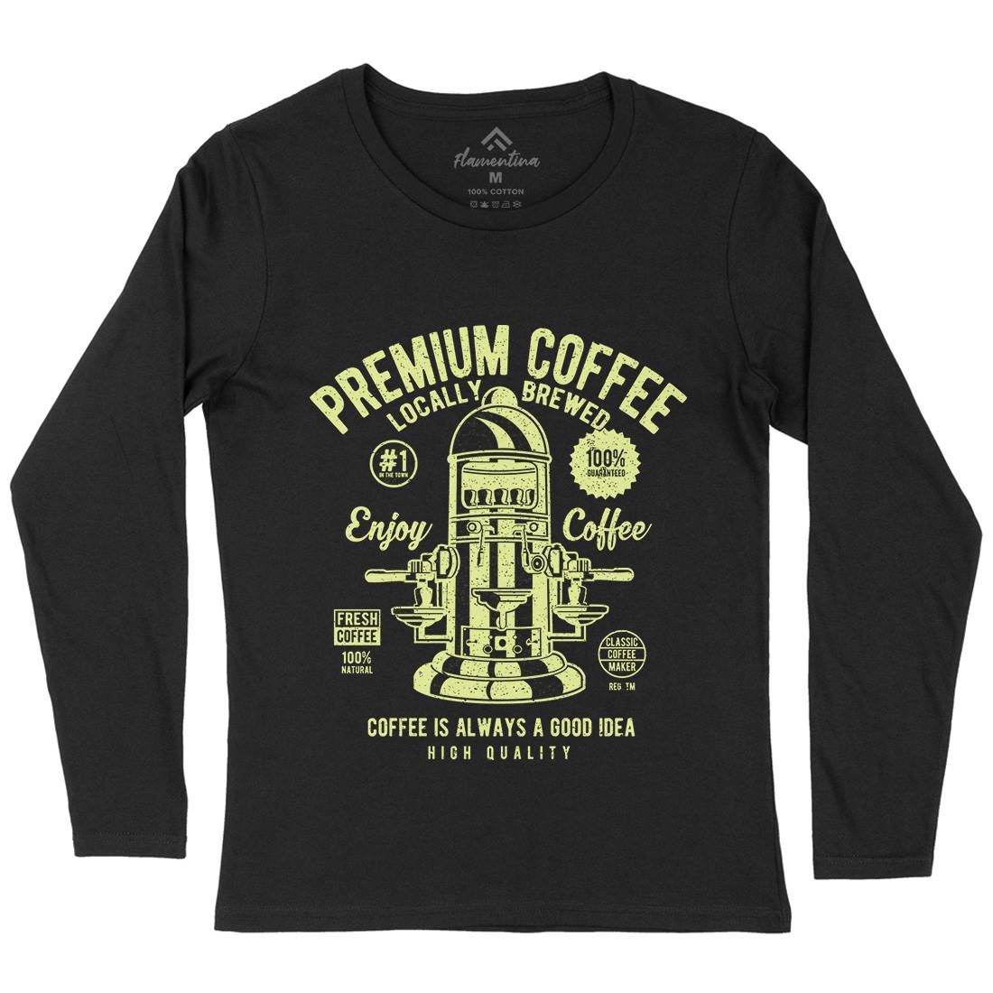 Classic Coffee Maker Womens Long Sleeve T-Shirt Drinks A036