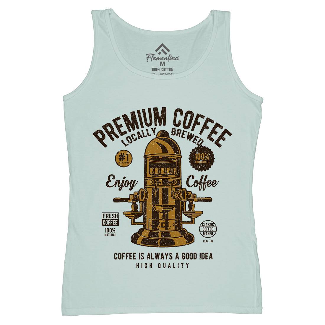 Classic Coffee Maker Womens Organic Tank Top Vest Drinks A036