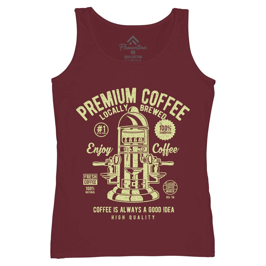 Classic Coffee Maker Womens Organic Tank Top Vest Drinks A036