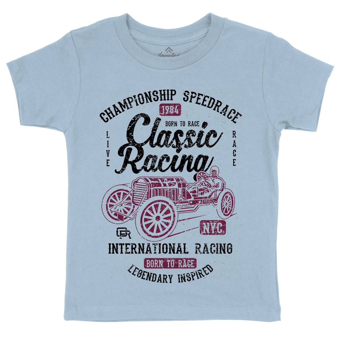 Classic Racing Kids Organic Crew Neck T-Shirt Cars A037
