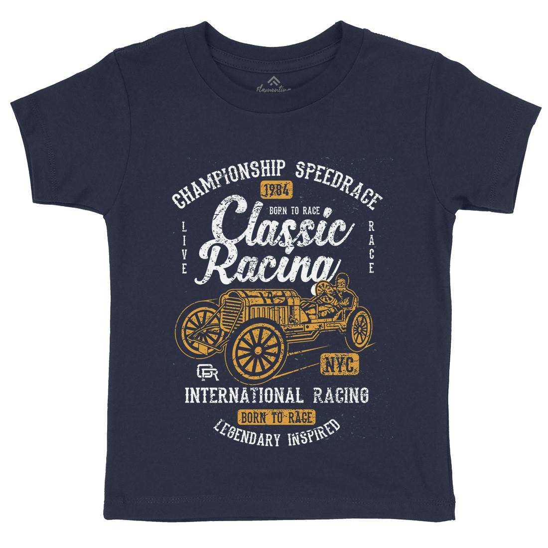 Classic Racing Kids Organic Crew Neck T-Shirt Cars A037