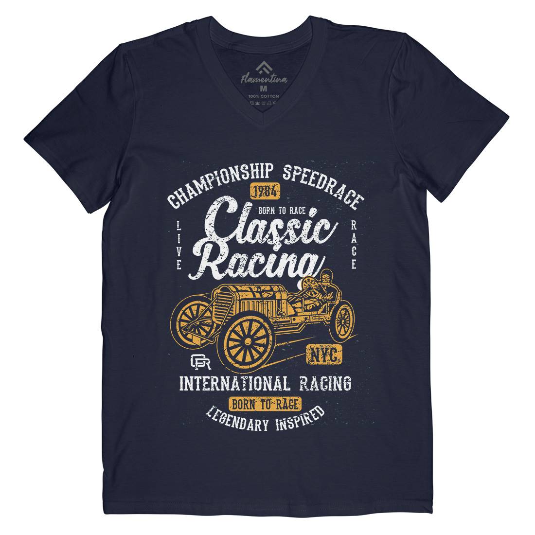 Classic Racing Mens V-Neck T-Shirt Cars A037