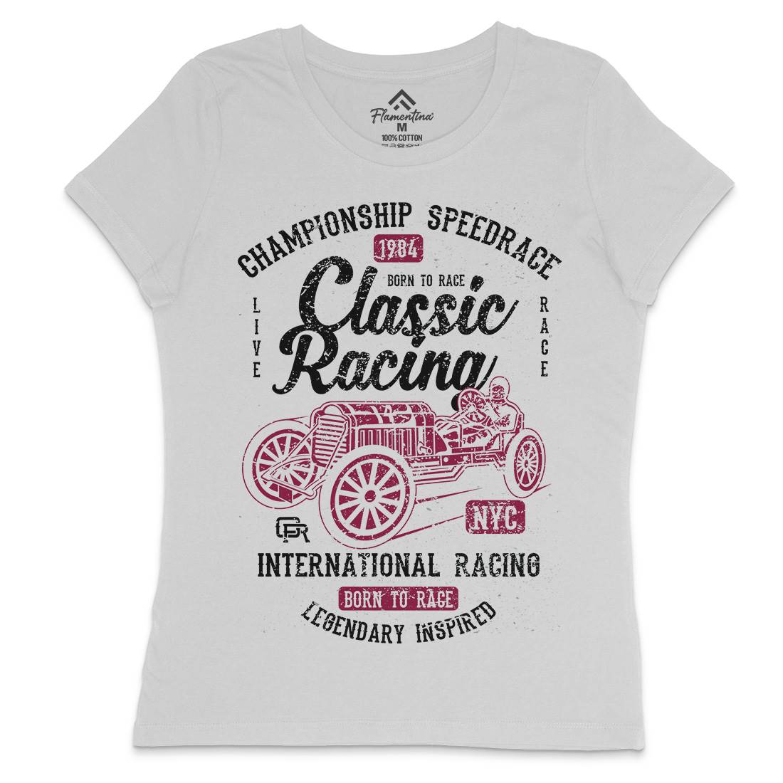Classic Racing Womens Crew Neck T-Shirt Cars A037