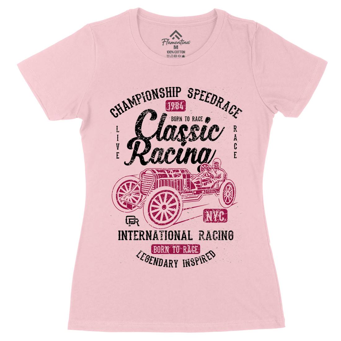 Classic Racing Womens Organic Crew Neck T-Shirt Cars A037