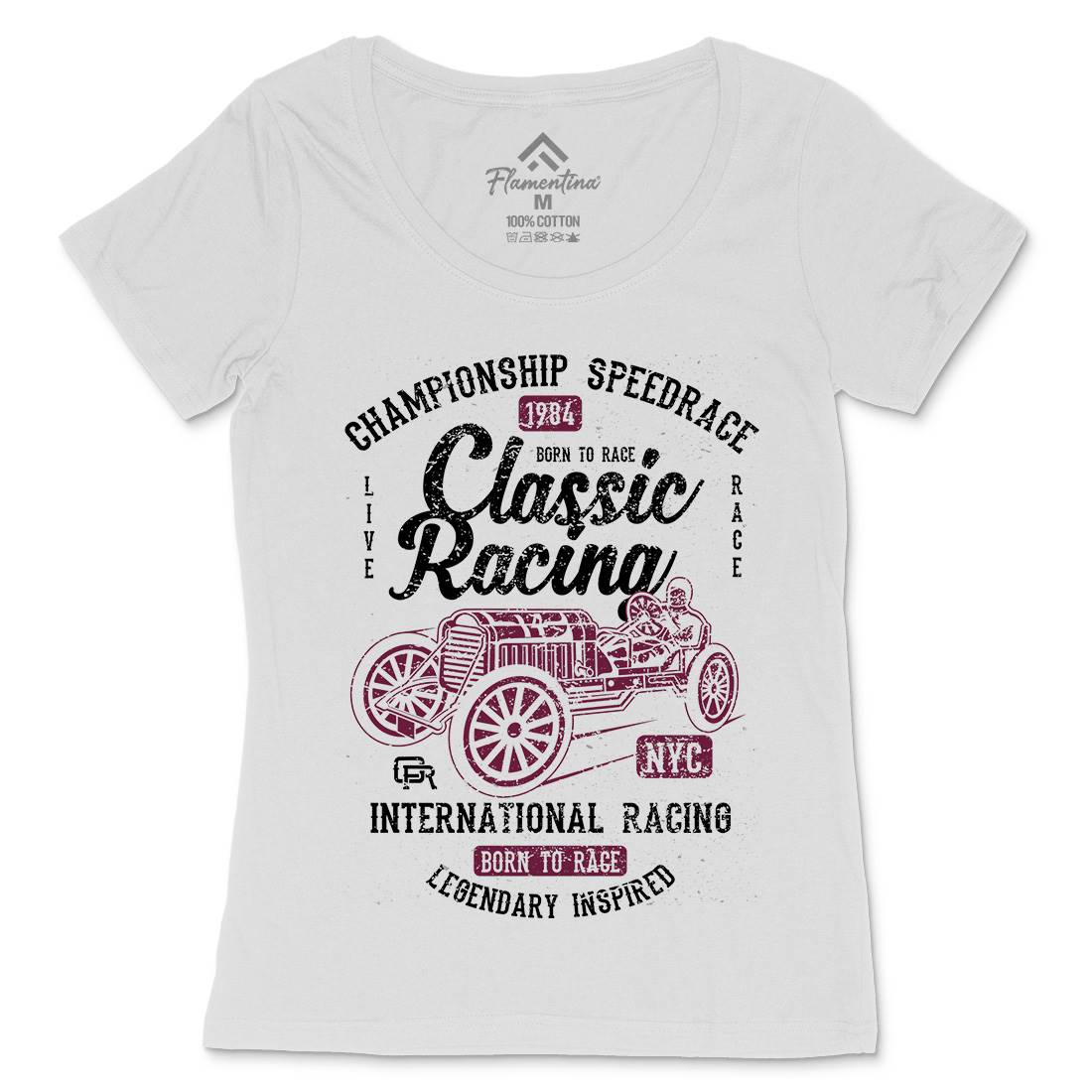Classic Racing Womens Scoop Neck T-Shirt Cars A037