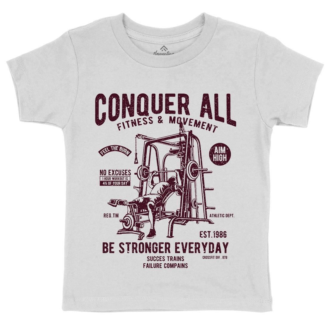 Conquer All Kids Crew Neck T-Shirt Gym A038
