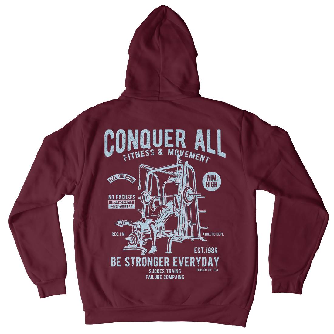 Conquer All Mens Hoodie With Pocket Gym A038