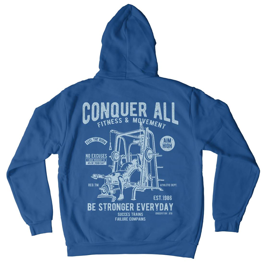 Conquer All Mens Hoodie With Pocket Gym A038