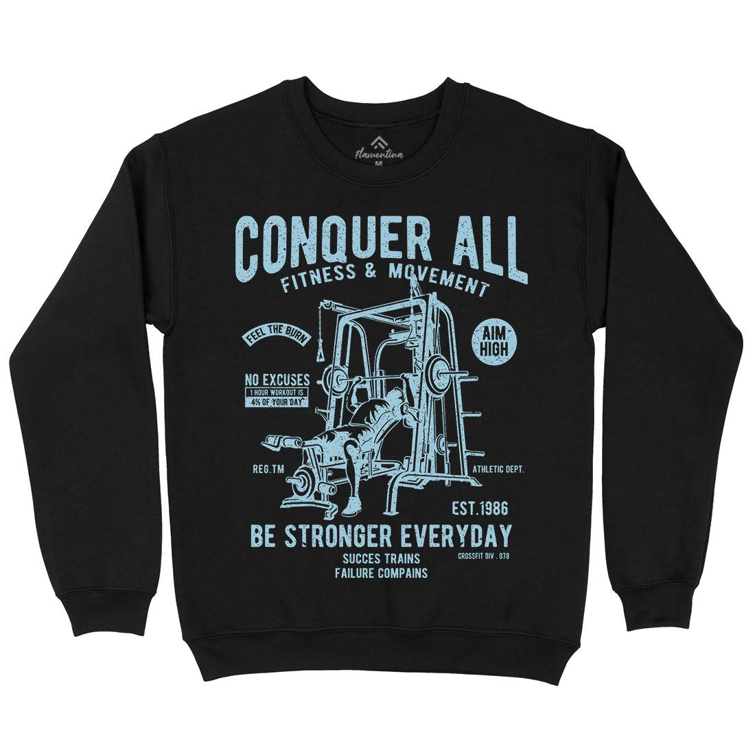 Conquer All Mens Crew Neck Sweatshirt Gym A038