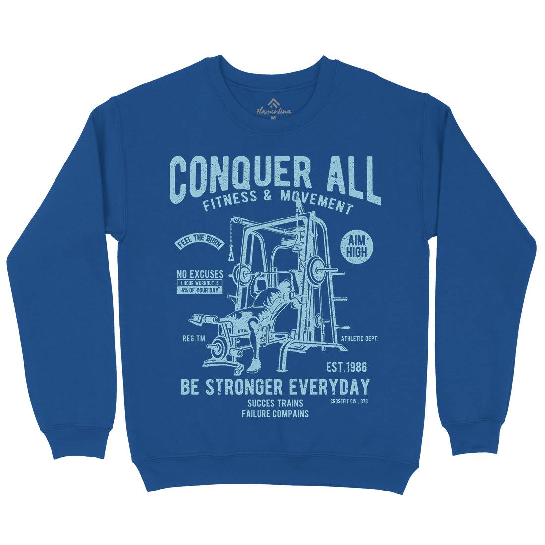Conquer All Mens Crew Neck Sweatshirt Gym A038
