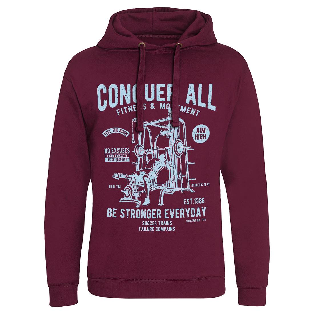 Conquer All Mens Hoodie Without Pocket Gym A038