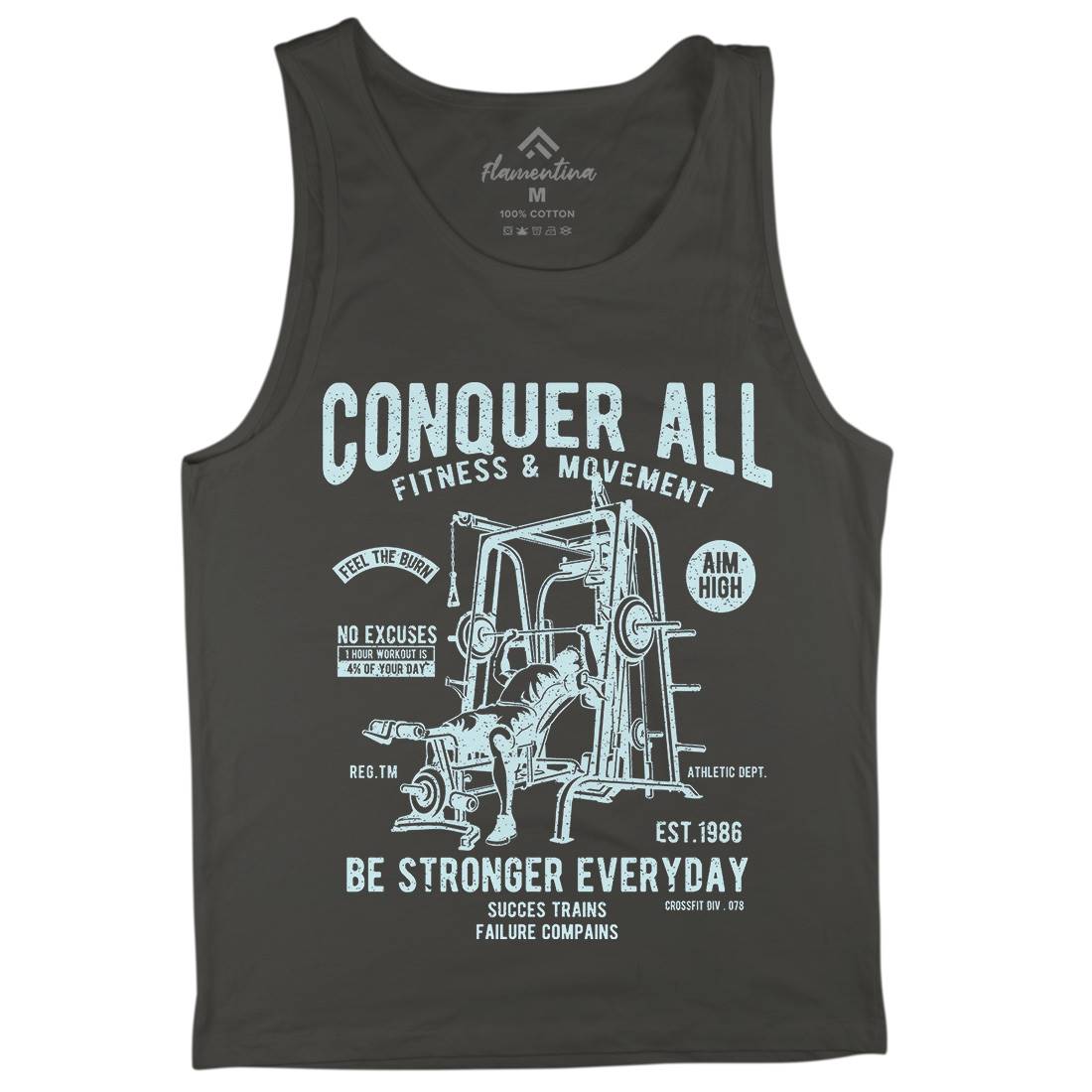 Conquer All Mens Tank Top Vest Gym A038