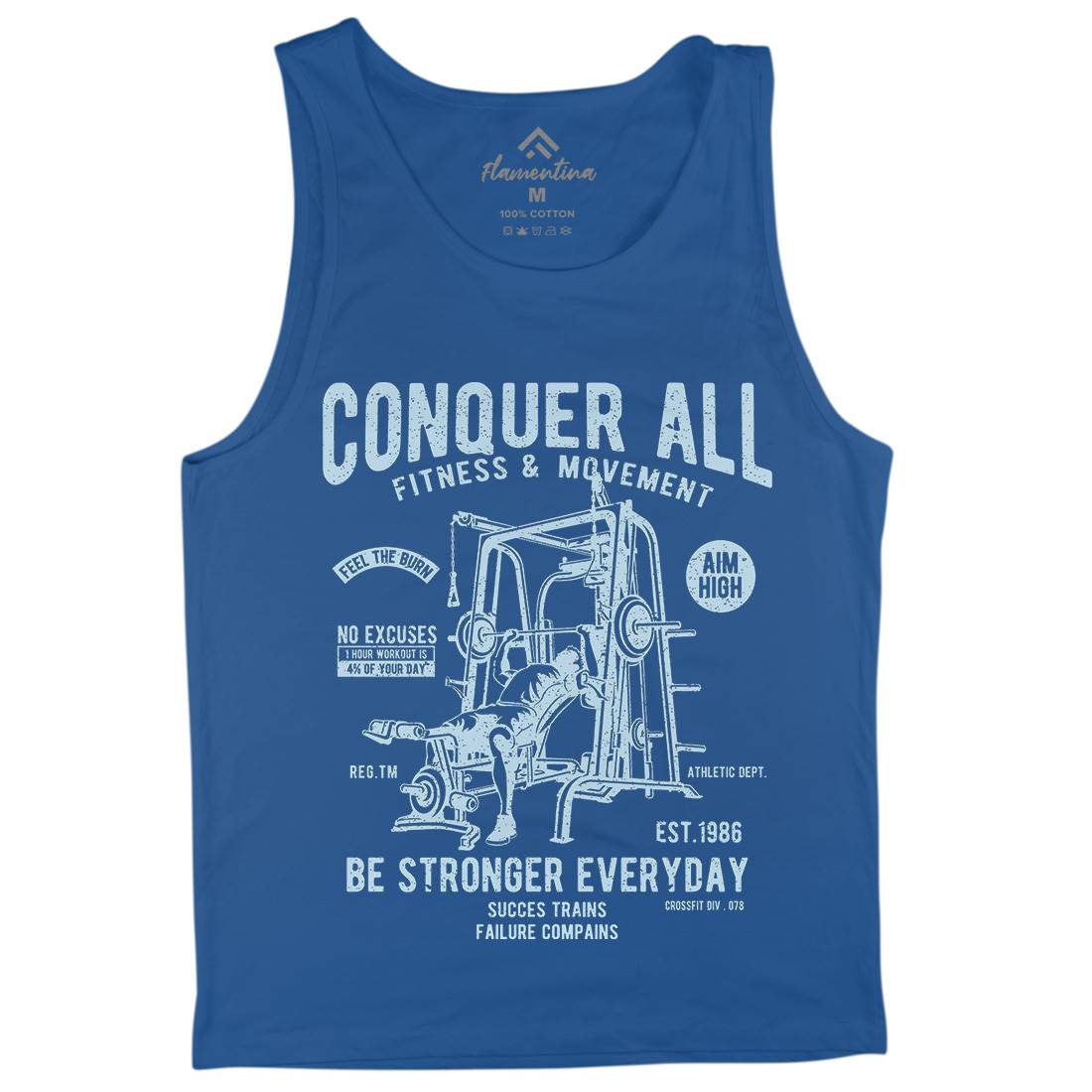 Conquer All Mens Tank Top Vest Gym A038
