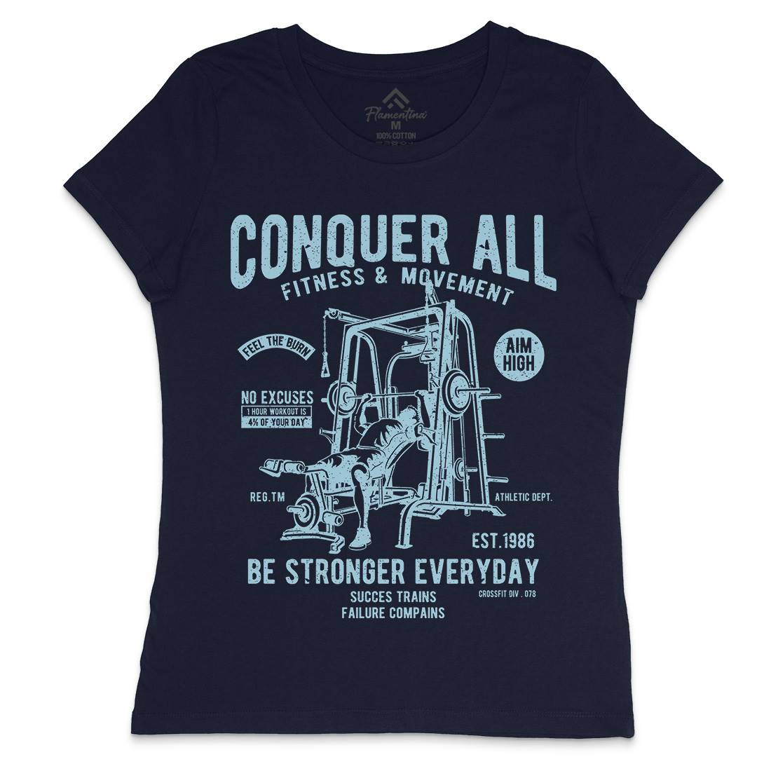 Conquer All Womens Crew Neck T-Shirt Gym A038
