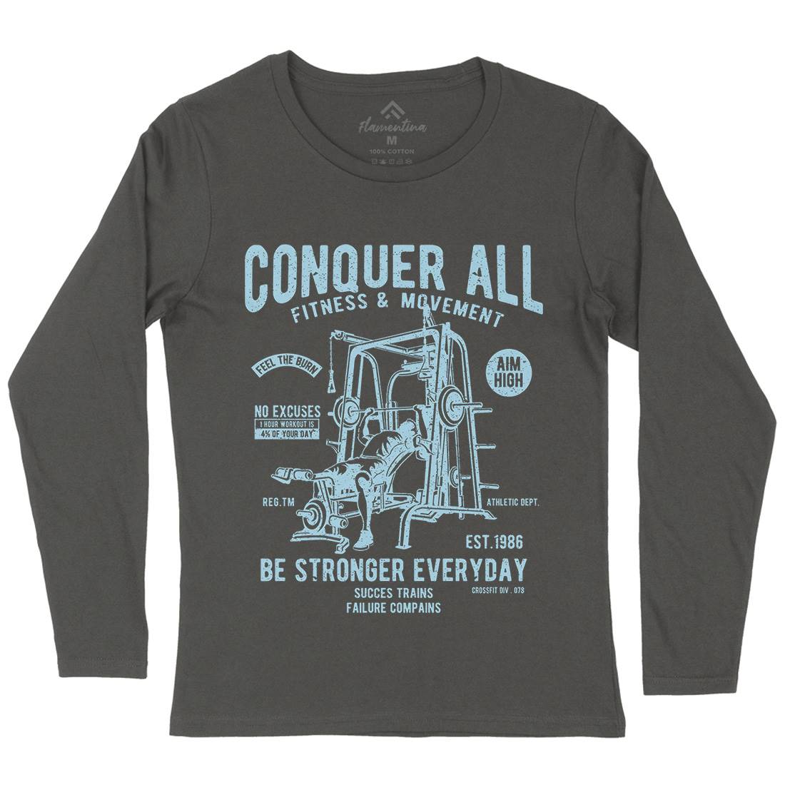 Conquer All Womens Long Sleeve T-Shirt Gym A038