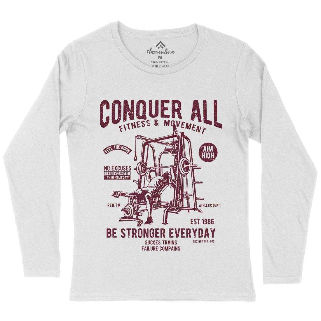 Conquer All Womens Long Sleeve T-Shirt Gym A038