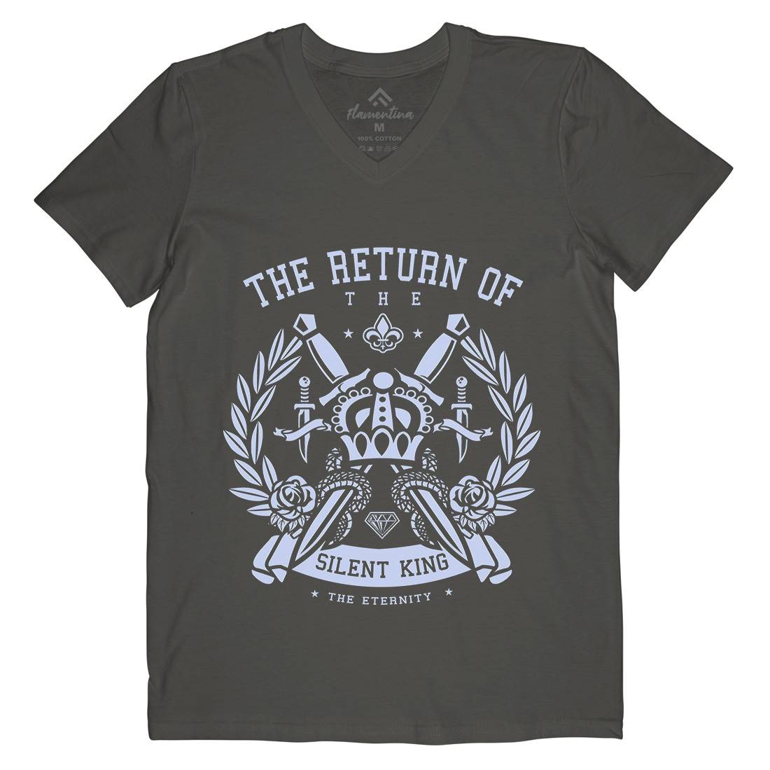 Crown Mens V-Neck T-Shirt Retro A039