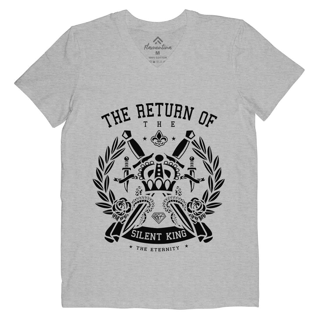 Crown Mens V-Neck T-Shirt Retro A039