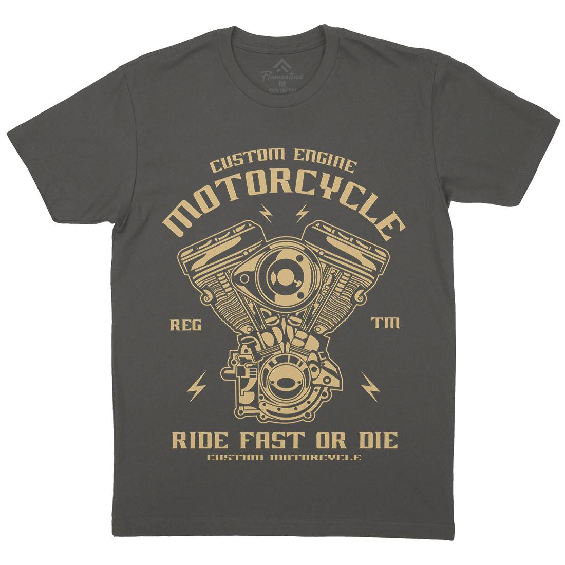 Custom Engine Mens Crew Neck T-Shirt Motorcycles A040