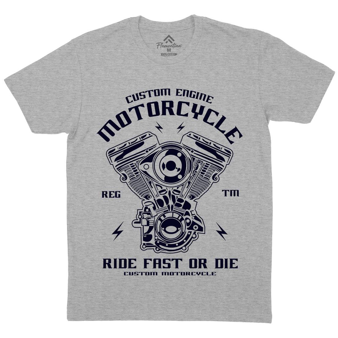 Custom Engine Mens Crew Neck T-Shirt Motorcycles A040