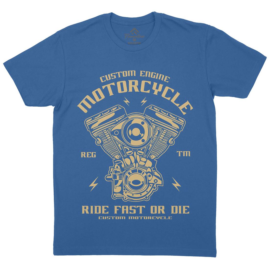 Custom Engine Mens Organic Crew Neck T-Shirt Motorcycles A040