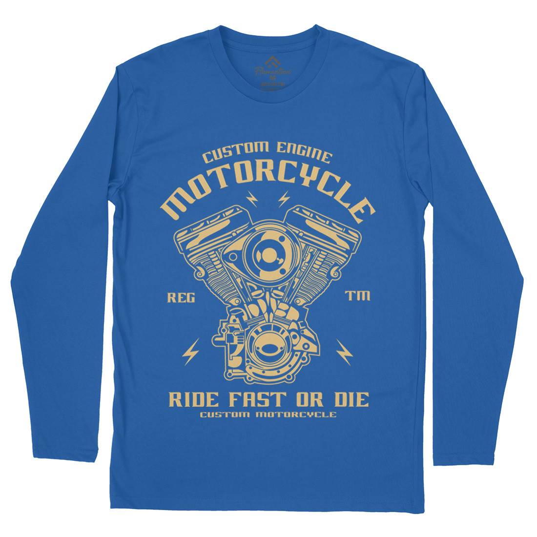 Custom Engine Mens Long Sleeve T-Shirt Motorcycles A040