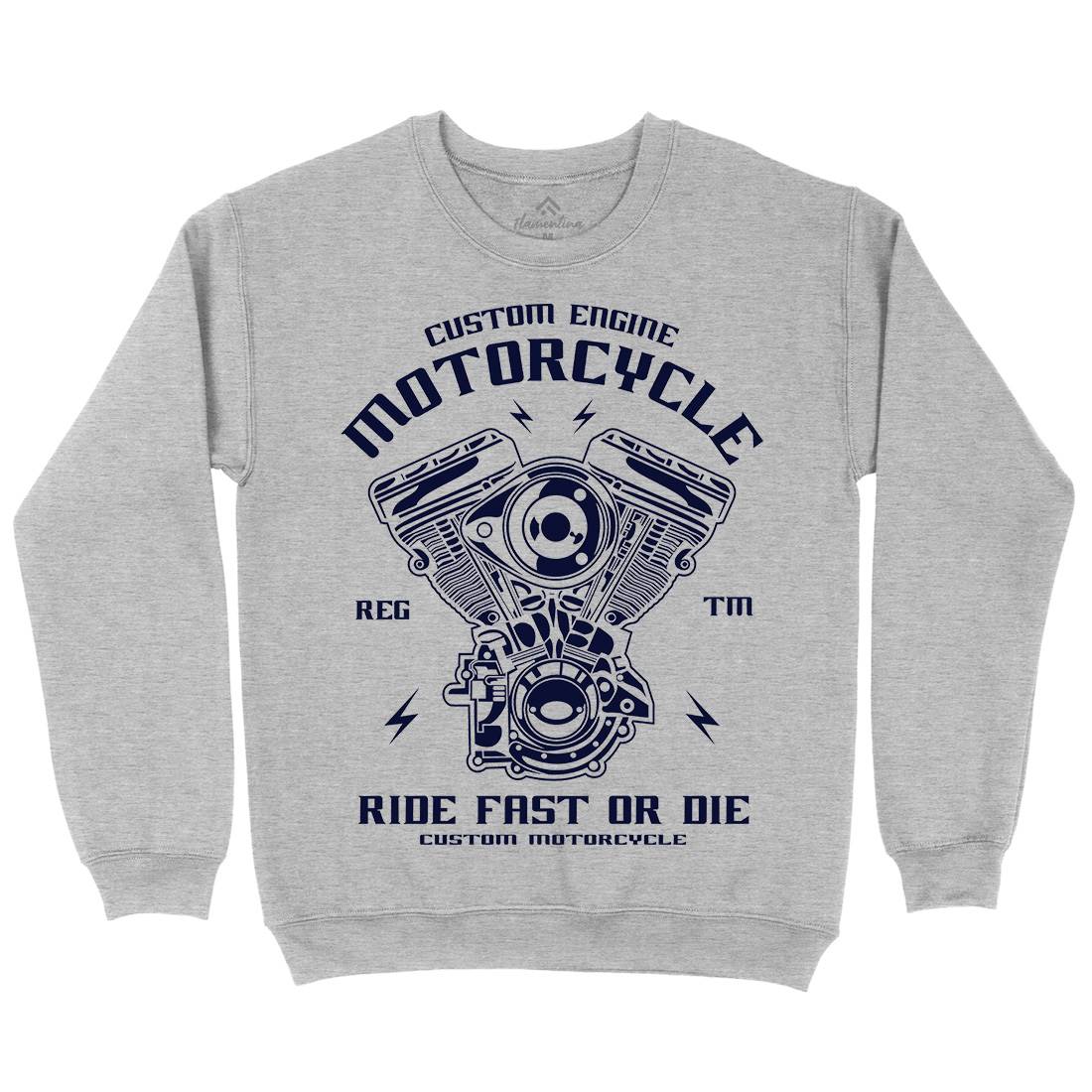 Custom Engine Kids Crew Neck Sweatshirt Motorcycles A040