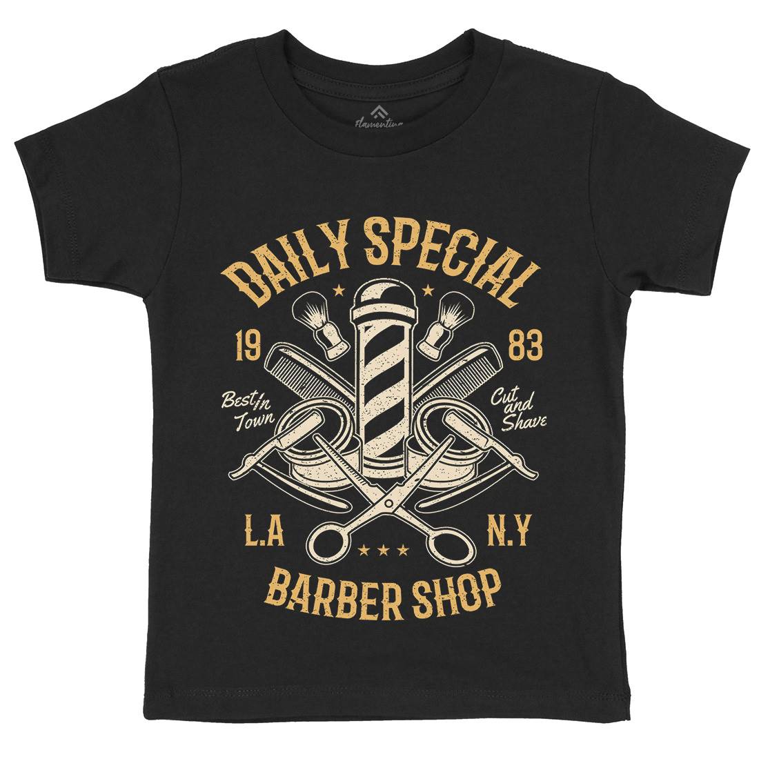 Daily Special Shop Kids Crew Neck T-Shirt Barber A041